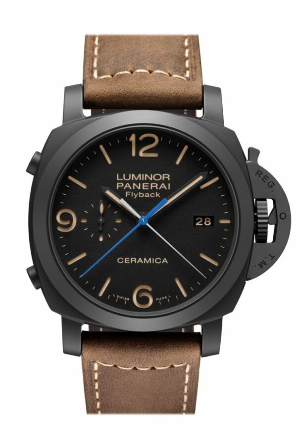 Panerai Luminor 1950 3 Days Chrono Flyback Automatic Ceramica 44Mm Black Dial Mens Watch Pam00580