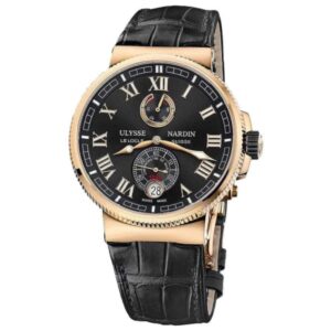 Ulysse Nardin, Marine Chronometer Manufacture 43mm Rose Gold Leather Strap Watch, Ref. # 1186-126/43