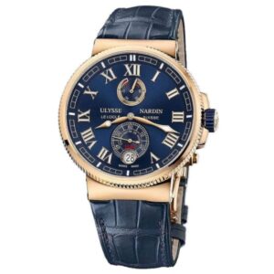 Ulysse Nardin, Marine Chronometer Manufacture 43mm Rose Gold Leather Strap Watch, Ref. # 1186-126/61