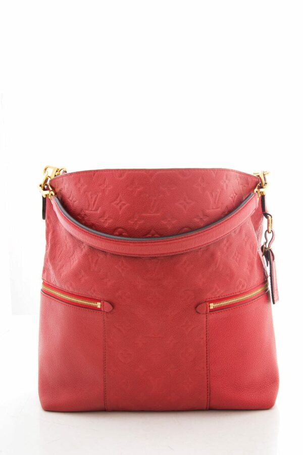 LV Red Monogram Melie Leather Handbag - Image 3