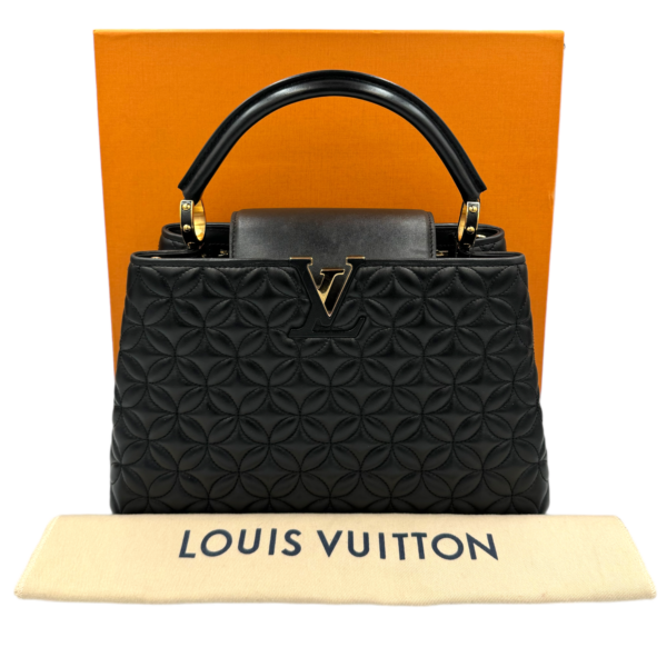 LV Capucines mm Blue Taurillon Silver