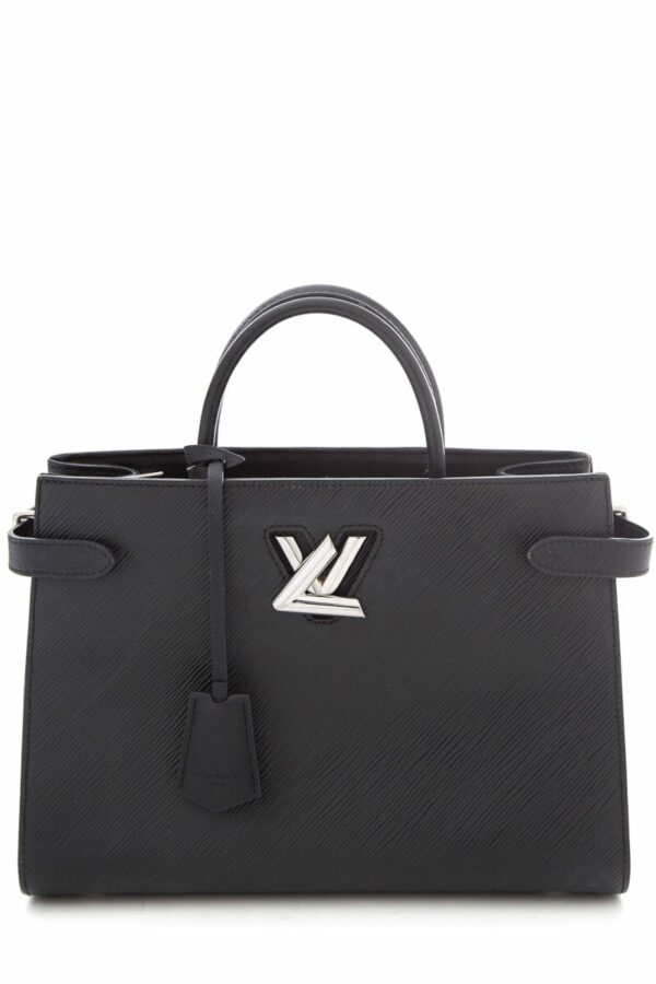 LV Black Epi Leather Twist Tote - Image 7