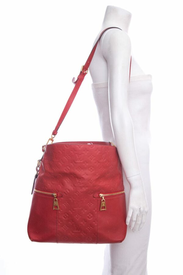 LV Red Monogram Melie Leather Handbag