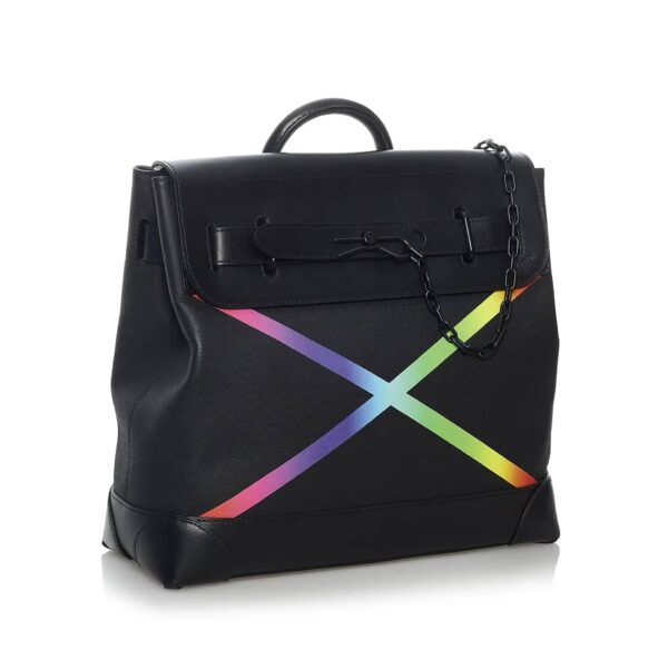 LV Steamer PM Black Rainbow Taiga - Image 2