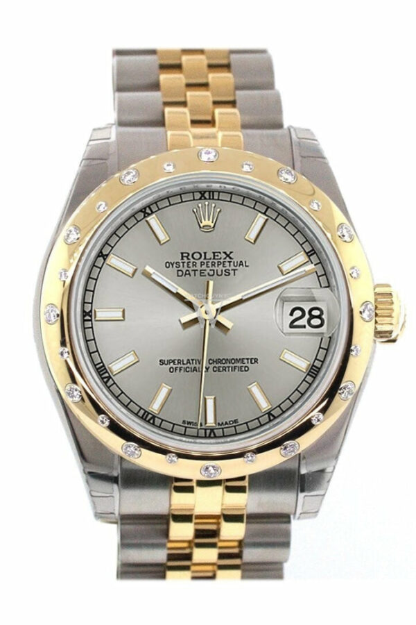 Datejust 31 Silver Dial Diamond Bezel 18K Gold Two Tone Jubilee Ladies 178343 / None Watch