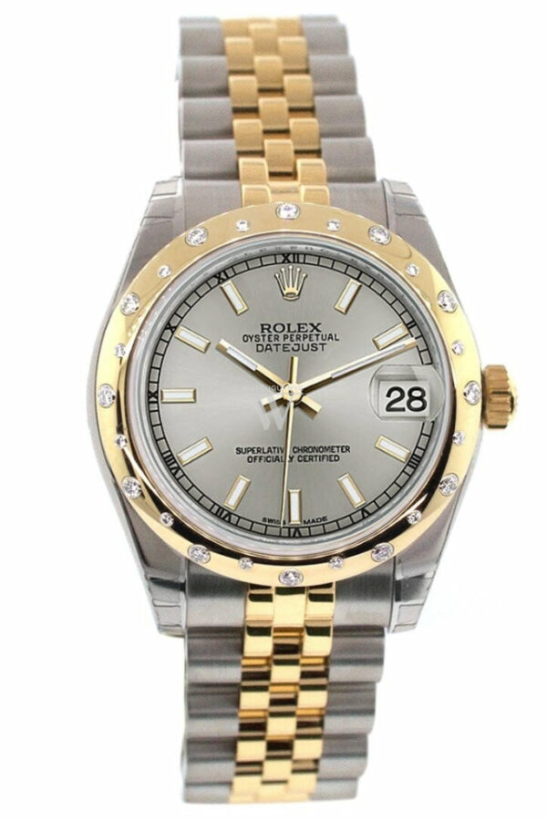 Datejust 31 Silver Dial Diamond Bezel 18K Gold Two Tone Jubilee Ladies 178343 Watch