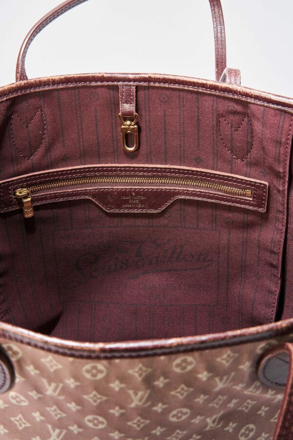 LV Neverfull MM in Burgundy Monogram Canvas - Image 5