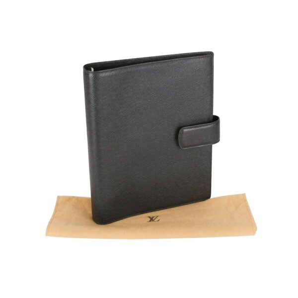 LV Filofax Black Taiga Leather - Image 9