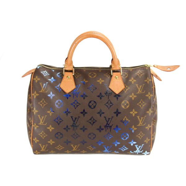 Upcycled LV Speedy 30 Monogram Canvas - Blue Specter - Image 14