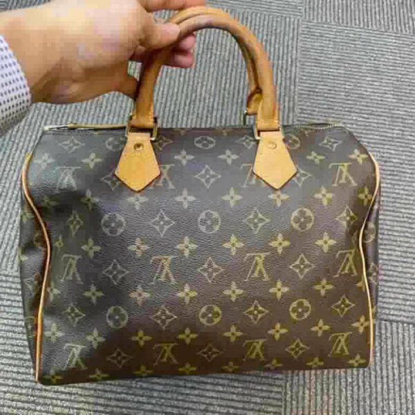 LV Monogram Speedy 30 Ladies, Brown, Coated Canvas