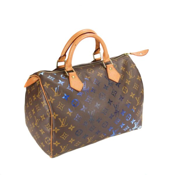 Upcycled LV Speedy 30 Monogram Canvas - Blue Specter