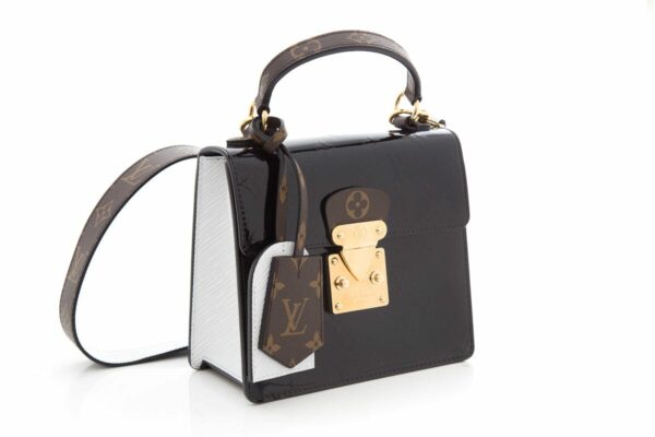 LV Black & White Patent Handbag - Image 2