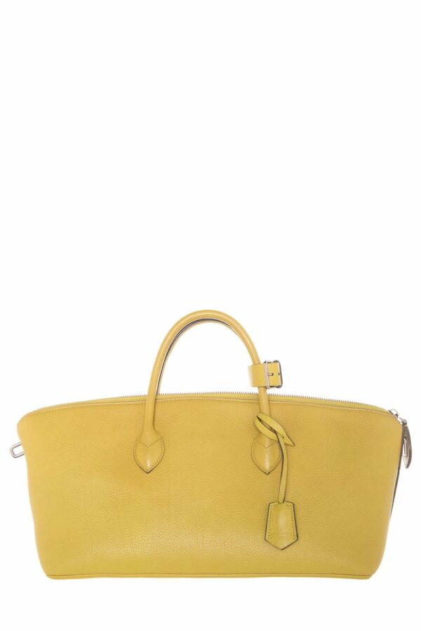 LV Maroquinerie Triangle Yellow Grained Leather Handbag - Image 10