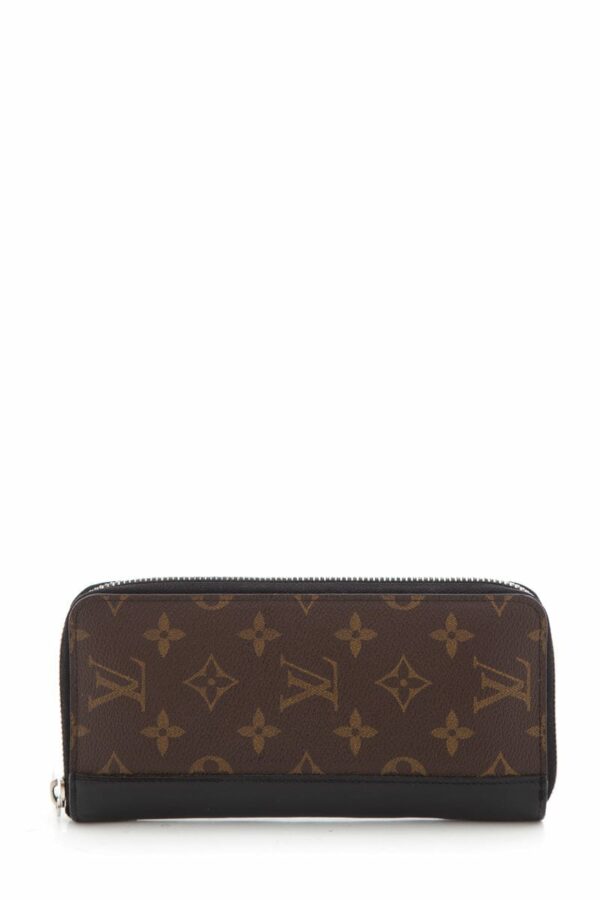 LV Brown & Black Monogram Canvas Mascassar Zippy Wallet - Image 6