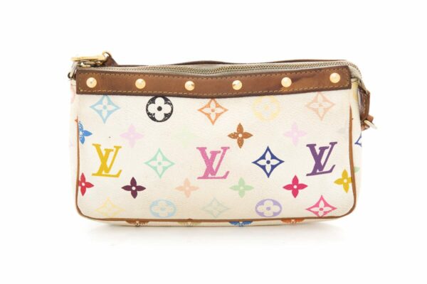 LV Multicolor Monogram White Pochette Handbag - Image 2