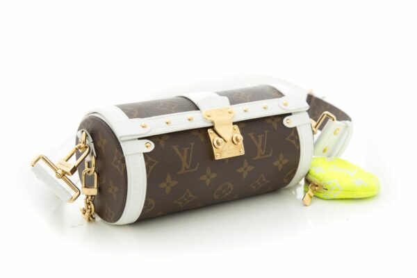 LV White & Brown Papillon Trunk Handbag - Image 2