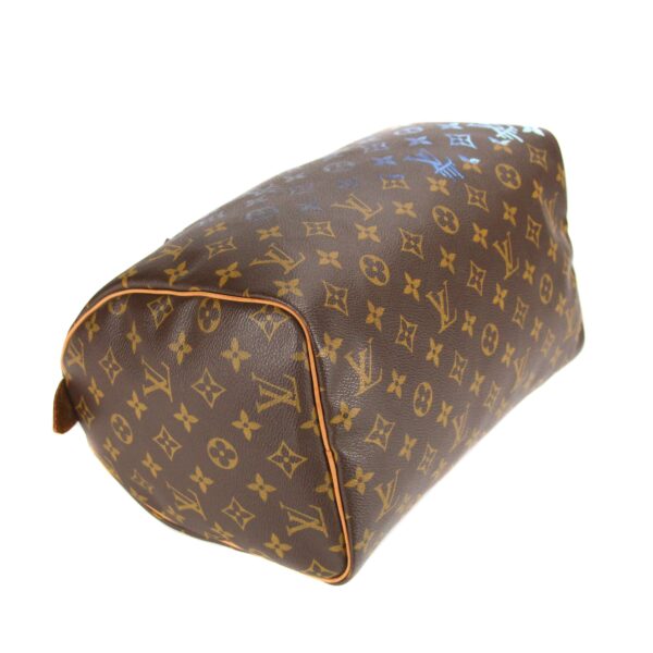 Upcycled LV Speedy 30 Monogram Canvas - Blue Specter - Image 5