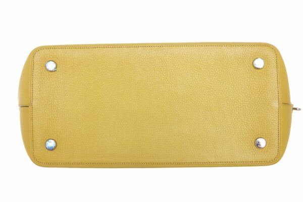 LV Maroquinerie Triangle Yellow Grained Leather Handbag - Image 6