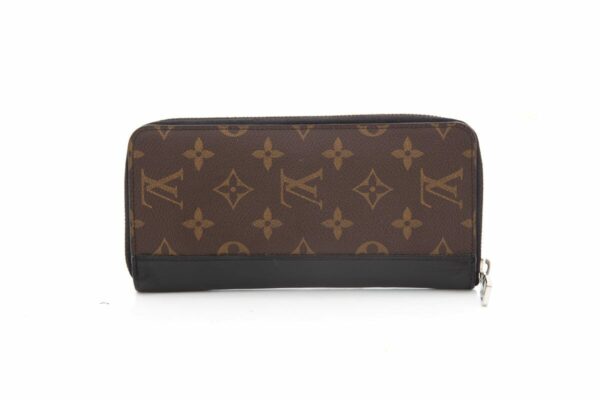 LV Brown & Black Monogram Canvas Mascassar Zippy Wallet - Image 2