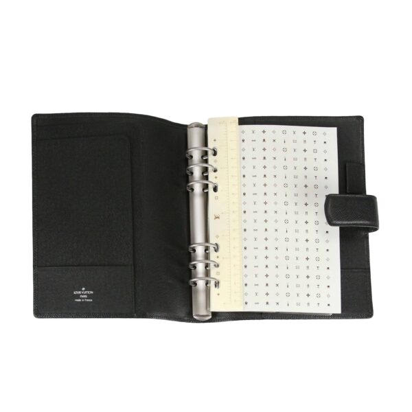 LV Filofax Black Taiga Leather - Image 6