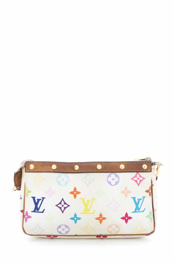 LV Multicolor Monogram White Pochette Handbag - Image 8