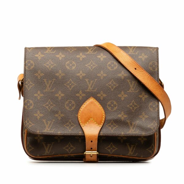 Brown LV Monogram Cartouchiere GM Crossbody Bag