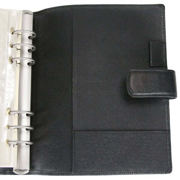 LV Filofax Black Taiga Leather - Image 7