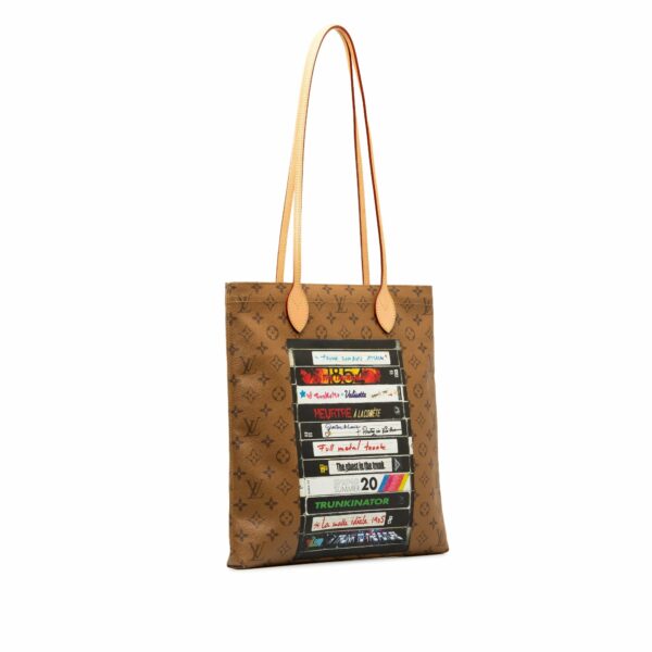 Brown LV Monogram Reverse VHS Tape Carry It Tote Bag - Image 2