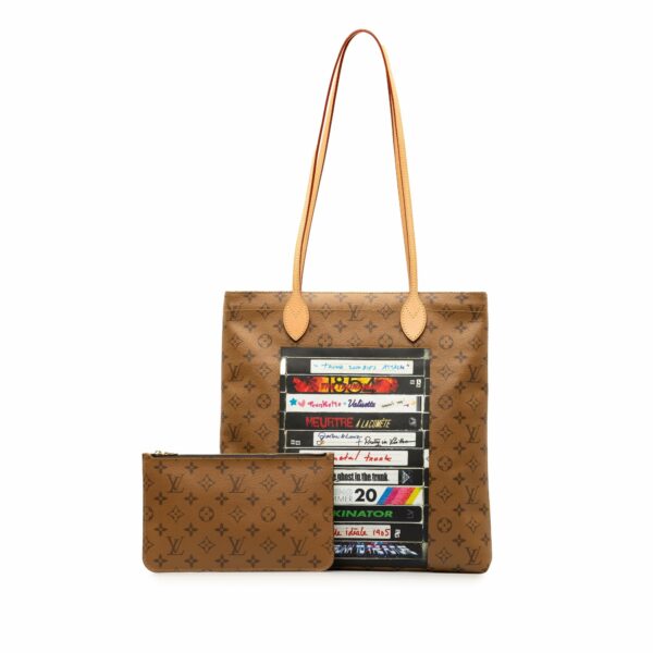 Brown LV Monogram Reverse VHS Tape Carry It Tote Bag - Image 11