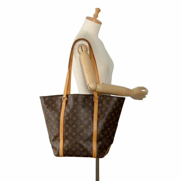 Brown LV Monogram Sac Shopping Tote Bag - Image 11