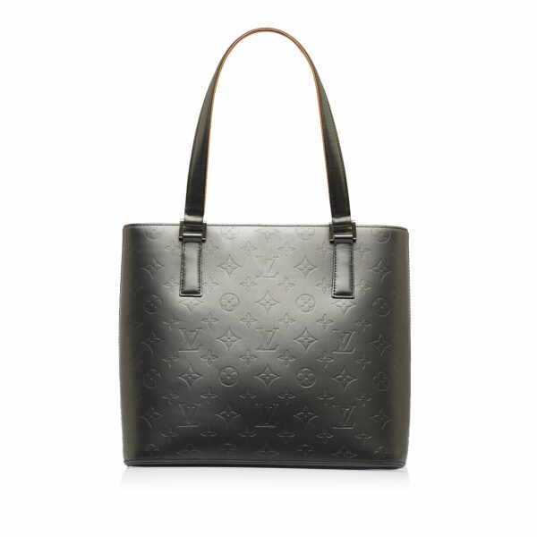 Gray LV Monogram Mat Stockton Tote Bag - Image 9