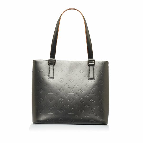 Gray LV Monogram Mat Stockton Tote Bag - Image 2