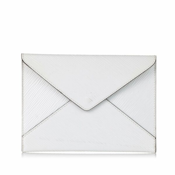 LV Envelope Clutch Electric White Epi - Image 7