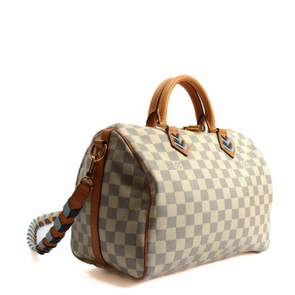 LV Speedy 30 Bandoulier Braided Damier Azur - Image 2