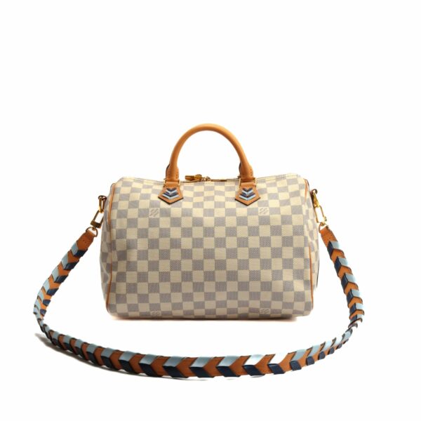 LV Speedy 30 Bandoulier Braided Damier Azur - Image 4