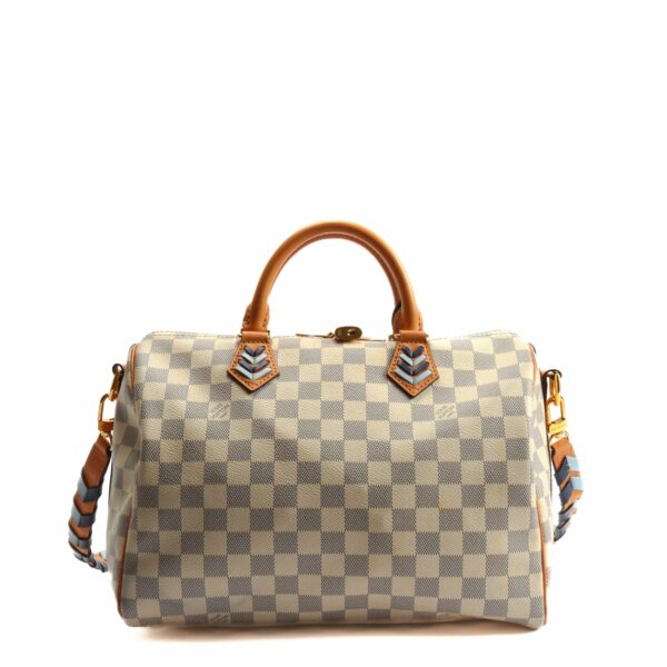 LV Speedy 30 Bandoulier Braided Damier Azur - Image 13