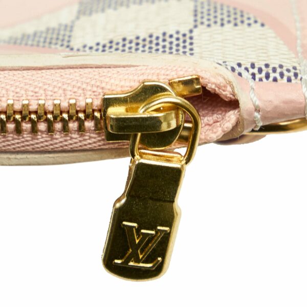 White LV Damier Azur Tahitienne Neverfull MM Tote Bag - Image 8