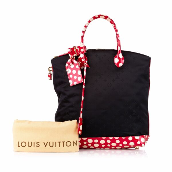 LV x Yayoi Kusama Lockit MM Black Canvas - Image 7