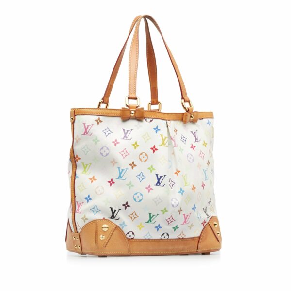 White LV Monogram Multicolore Sharleen MM Tote Bag