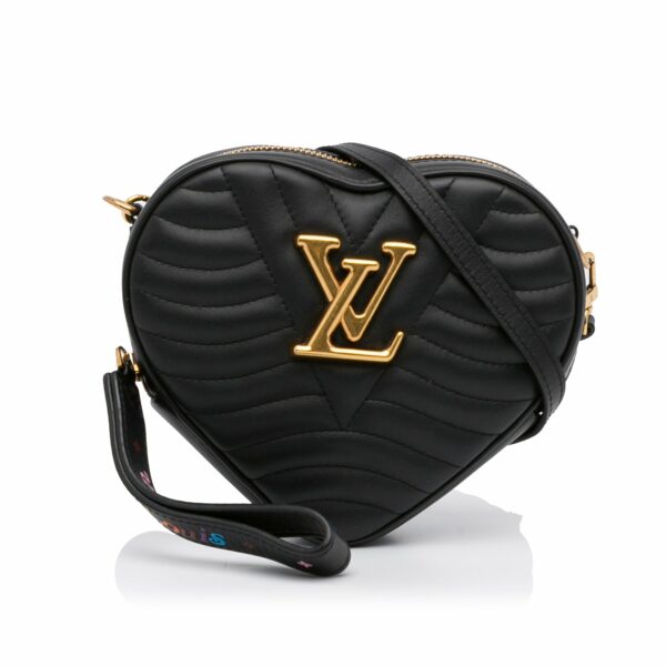 LV New Wave Heart Black Calfskin