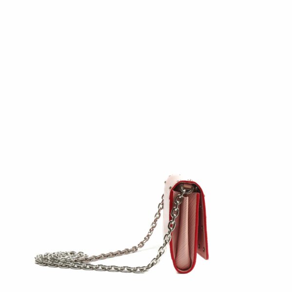 LV Epi Leather Twist Studded Wallet on Chain PM Pink - Image 5