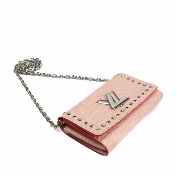 LV Epi Leather Twist Studded Wallet on Chain PM Pink - Image 9