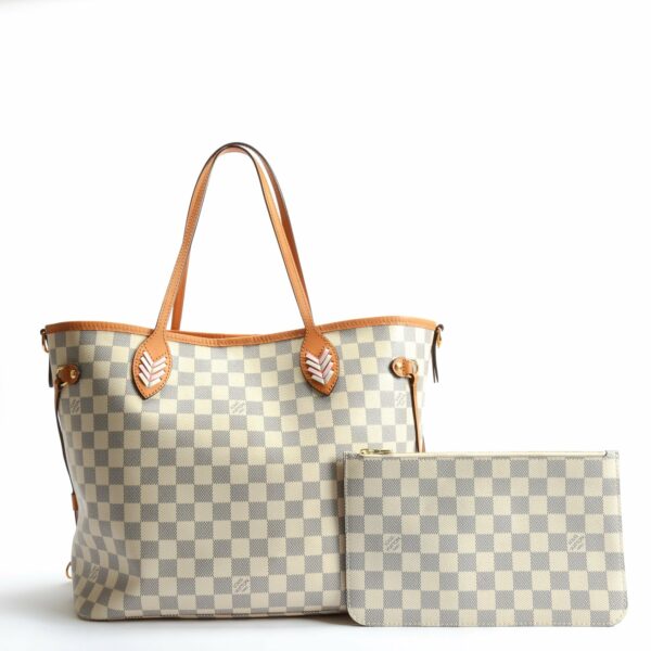 LV Neverfull MM Damier Azur Braided w/Pouch - Image 15