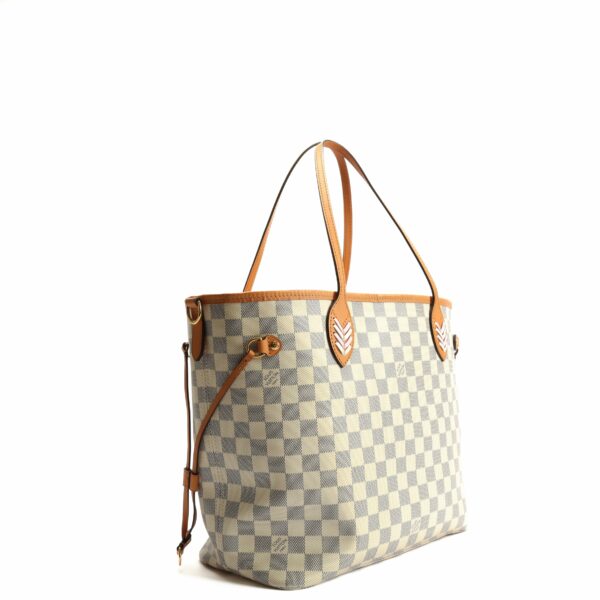 LV Neverfull MM Damier Azur Braided w/Pouch - Image 2