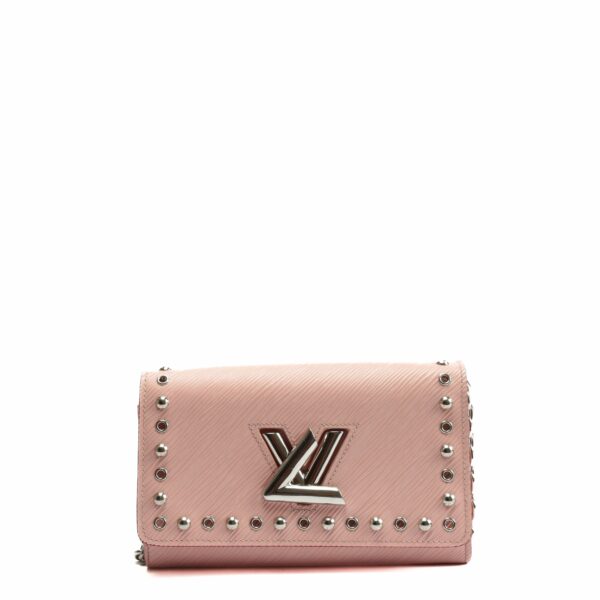 LV Epi Leather Twist Studded Wallet on Chain PM Pink - Image 13