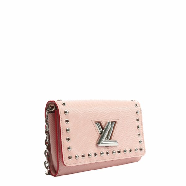 LV Epi Leather Twist Studded Wallet on Chain PM Pink - Image 2