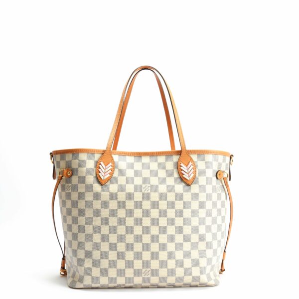 LV Neverfull MM Damier Azur Braided w/Pouch - Image 4