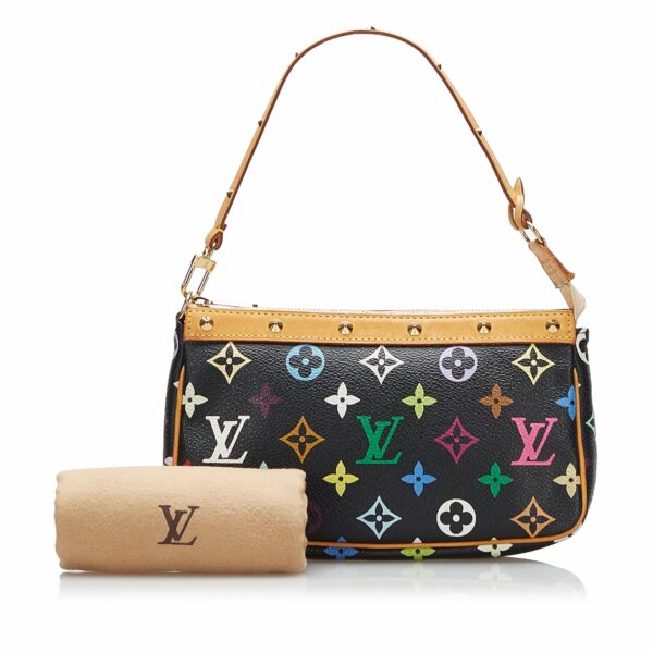 SALE LV Pochette Accessoires Black Multicolor Monogram - Image 9