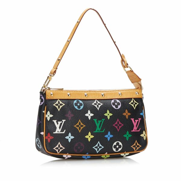 SALE LV Pochette Accessoires Black Multicolor Monogram - Image 2