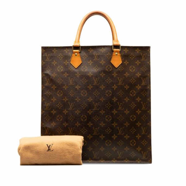 Brown LV Monogram Sac Plat Tote Bag - Image 11